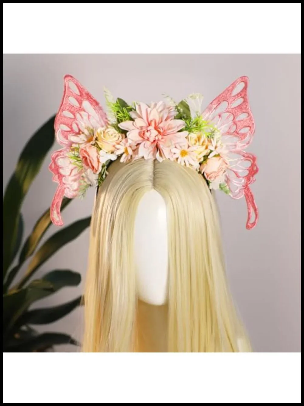 Fairy Butterfly Headband - Flower Crown with Wings, Woodland Floral Hair
